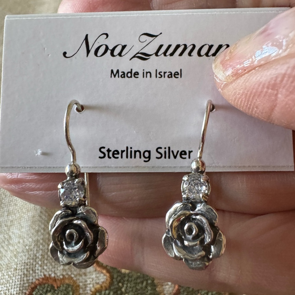 Sterling Silver Rose Earrings NWT